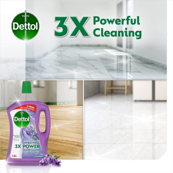 Dettol Lavender Antibacterial Power Floor Cleaner With 3 Times Powerful Cleaning, Kills 99.9 Percentage Of Germs, Pack Of 2, 1.8Liters Each