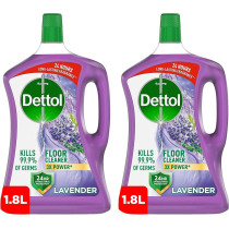 Dettol Lavender Antibacterial Power Floor Cleaner With 3 Times Powerful Cleaning, Kills 99.9 Percentage Of Germs, Pack Of 2, 1.8Liters Each