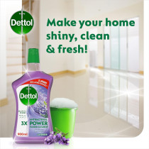 Dettol Antibacterial Power Floor Cleaner, Kills 99.9 Percentage Of Germs, Lavender Fragrance, Can Be Paired With Vacuum Cleaner For Cleaner And Shinier Floors, 900 Ml