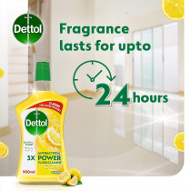 Dettol Antibacterial Power Floor Cleaner, Kills 99.9 Percentage Of Germs, Fresh Lemon Fragrance, Can Be Paired With Vacuum For And Shinier Floors, 900 Ml