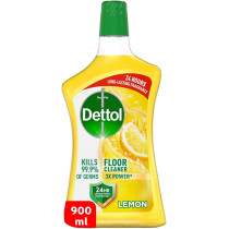 Dettol Antibacterial Power Floor Cleaner, Kills 99.9 Percentage Of Germs, Fresh Lemon Fragrance, Can Be Paired With Vacuum For And Shinier Floors, 900 Ml