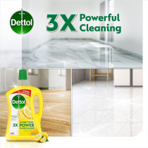 Dettol Lemon Antibacterial Power Floor Cleaner With 3 Times Powerful Cleaning, Kills 99.9 Percentage Of Germs, Pack Of 2, 1.8 Liters Each