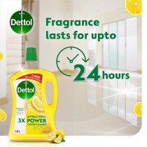 Dettol Lemon Antibacterial Power Floor Cleaner With 3 Times Powerful Cleaning, Kills 99.9 Percentage Of Germs, Pack Of 2, 1.8 Liters Each