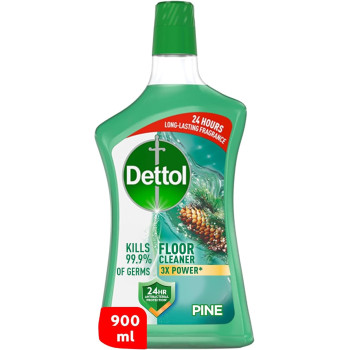 Dettol Pine Antibacterial Power Floor Cleaner With 3 Times Powerful Cleaning, Kills 99.9 Percentage Of Germs, 900Ml