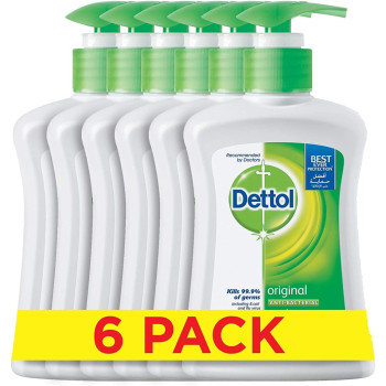 Dettol Hand Wash Kills 99.9 Percentage Of Germs, Ph Balanced, Pack Of 6, 200Ml Each