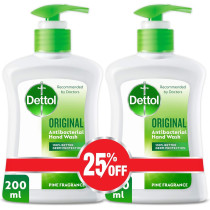 Dettol Original Anti-Bacterial Liquid Hand Wash, Pack Of 2, 200Ml Each
