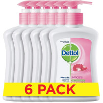 Dettol Skincare Hand Wash Kills 99.9 Percentage Of Germs, Pack Of 6, 200Ml Each