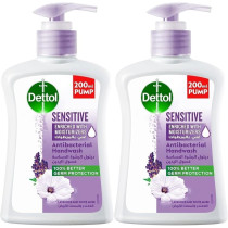 Dettol Sensitive Anti-Bacterial Liquid Hand Wash, Lavender And White Musk, Pack Of 6, 200Ml Each