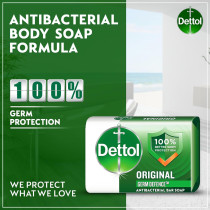 Dettol Original Anti-Bacterial Bathing Soap Bar For Effective Germ Protection And Personal Hygiene, Protects Against 100 Illness Causing Germs, Pine Fragrance, 165G, Pack Of 4