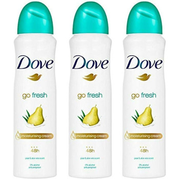 Dove Spray Go Fresh Pear And Aloe Antiperspirant Deodorant Spray, Pack Of 3, 150Ml Each