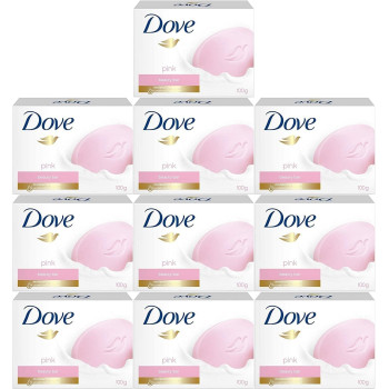 Dove Pink Beauty Cream Bar Soap, Pack Of 10, 100 Gram Each