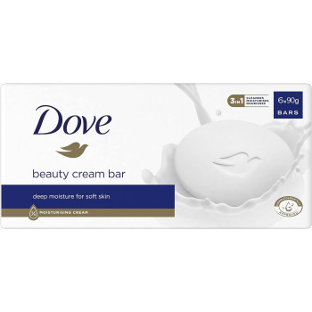 Dove Original Beauty Bar Soap With Moisturising Cream Pack Of 6, 90 G Each