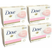 Dove Moisturising Beauty Cream Bar Soap Pink, Pack Of 4, 135G Each