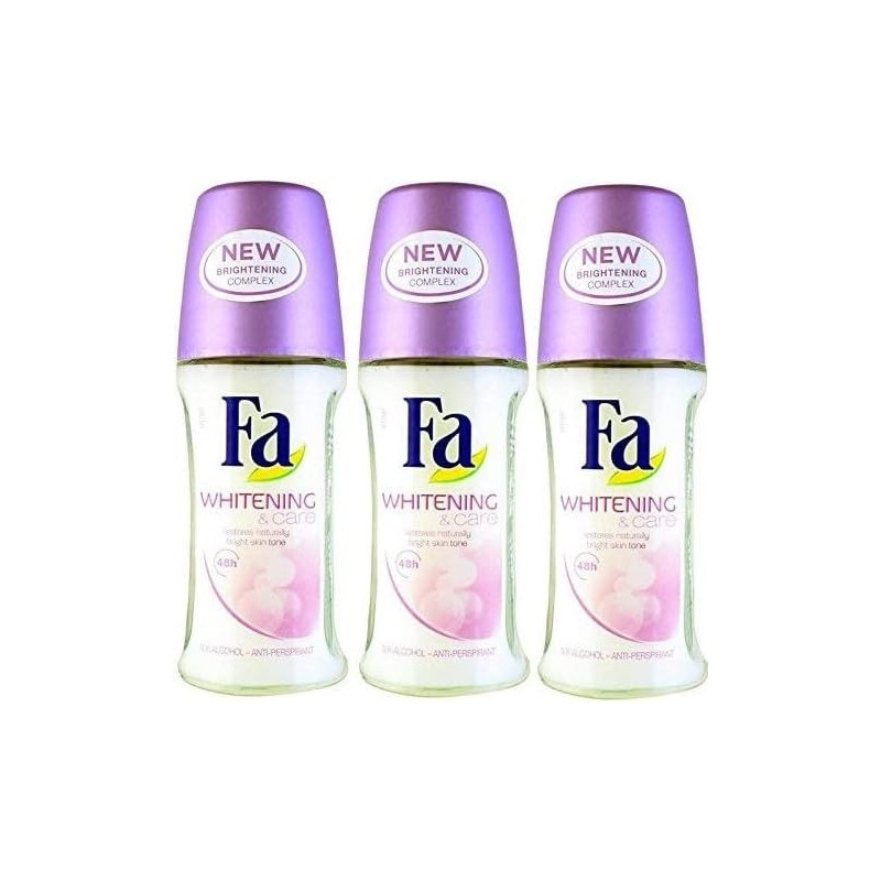 Fa Deoderant Whitening And Care 48Hr Roll On For Women, Pack Of 3, 50 Ml