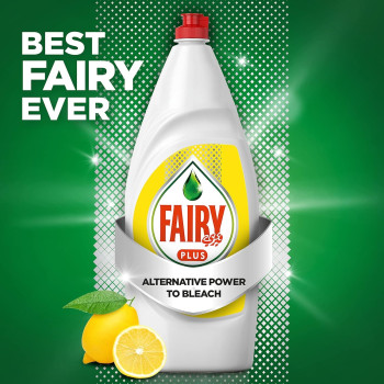 Fairy Plus Lemon Dishwashing Liquid Soap With Alternative Power To Bleach, Pack Of 3, 600 Ml Each