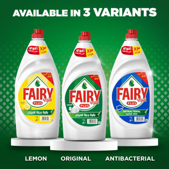 Fairy Plus Lemon Dishwashing Liquid Soap, Mega Box, Pack Of 6, 600Ml Each