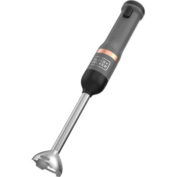 Black+Decker Kitchen Wand 7.2V Cordless Electric Immersion Blender With 5 Speed Setting 700ml Measuring Cup Charging Base With Battery Indicator BPA Free Plastic, BCKM1011KBF-GB, Grey, 1 Year Warranty