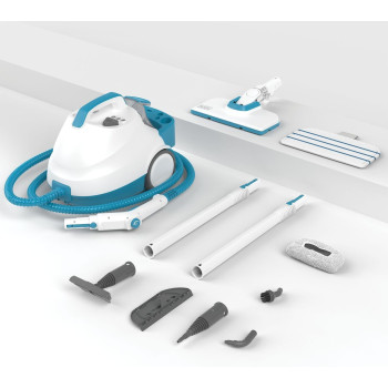 Black+Decker Pressurized Steam Cleaner With 8 Accessories, 2000W, 4 Bar, White/Blue, BHSMP2008-GB, 1 Year Warranty