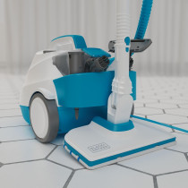 Black+Decker Pressurized Steam Cleaner With 8 Accessories, 2000W, 4 Bar, White/Blue, BHSMP2008-GB, 1 Year Warranty