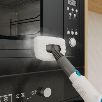 Black+Decker Pressurized Steam Cleaner With 8 Accessories, 2000W, 4 Bar, White/Blue, BHSMP2008-GB, 1 Year Warranty