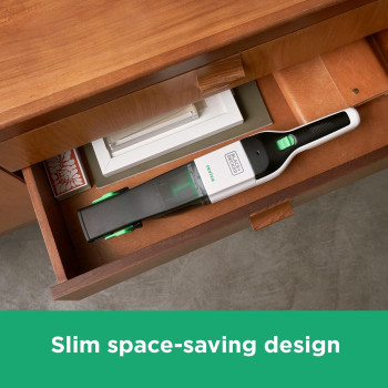 Black+Decker Reviva 7.2V 2Ah Cordless Eco Hand Vacuum Made From 50 Percentage Recycled Material With 100 Percentage Sustainable Packaging, Grey/White, REVHV8C-GB, 1 Year Warranty