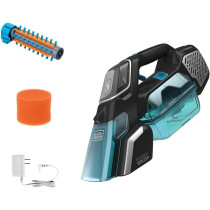 Black+Decker Cordless Spillbuster Portable Carpet Cleaner With Powered Beater Bar For Solid And Liquid Mess, 12 V, 20 Air Watts Suction Power, Black/Blue, BHSB320JP-GB, 1 Year Warranty