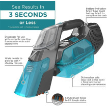 Black+Decker Cordless Spillbuster Portable Carpet Cleaner With Beater Bar For Solid And Liquid Mess, 12 V, 20 Air Watts Suction Power, Grey/Blue, â€ŽBHSB315J-GB, 1 Year Warranty