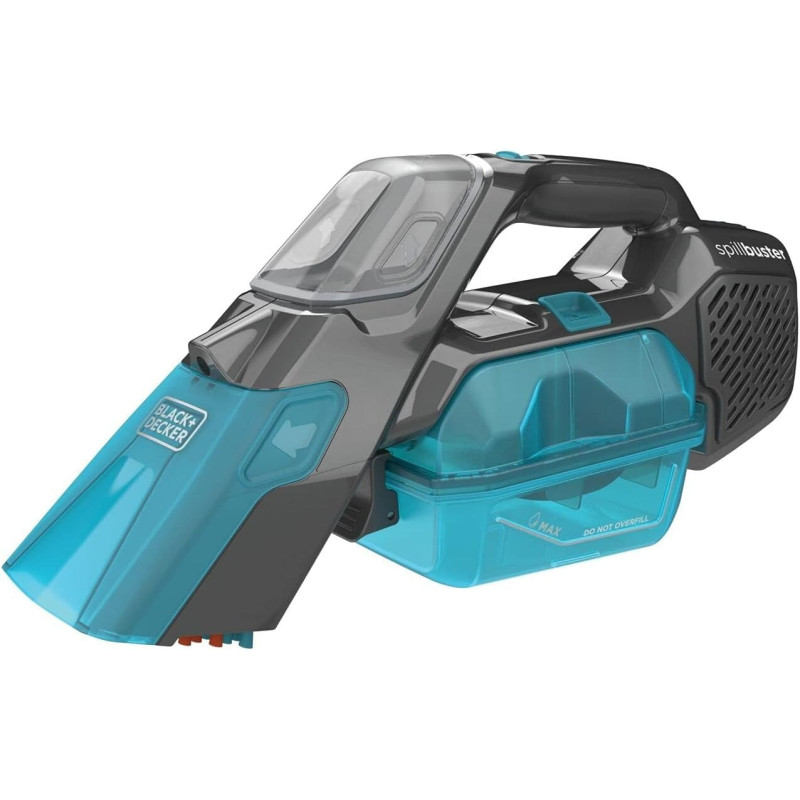 Black+Decker Cordless Spillbuster Portable Carpet Cleaner With Beater Bar For Solid And Liquid Mess, 12 V, 20 Air Watts Suction Power, Grey/Blue, ‎BHSB315J-GB, 1 Year Warranty