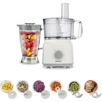 Kenwood Food Processor 750W Multi-Functional With 3 Interchangeable Disks, Blender, Whisk, Dough Maker, White, ‎FDP03, 1 Year Warranty