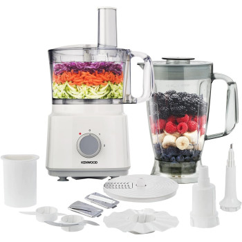 Kenwood Food Processor 750W Multi-Functional With 3 Interchangeable Disks, Blender, Whisk, Dough Maker, White, ‎FDP03, 1 Year Warranty