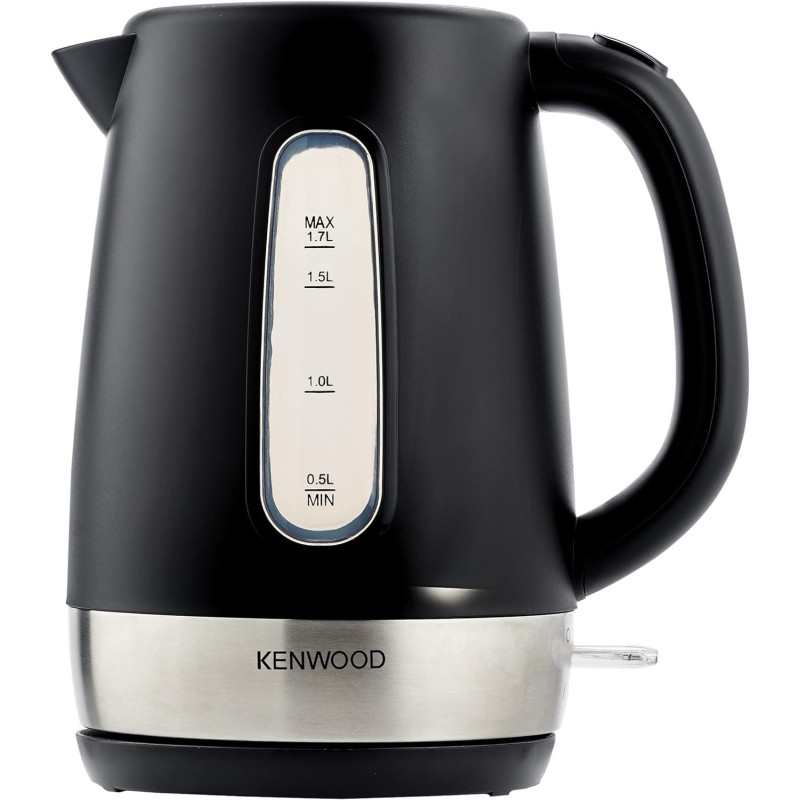 Kenwood 1.7L Cordless Electric Kettle 2200W With Auto Shut-Off And Removable Mesh Filter, Black/Silver, ZJP01.A0BK, 1 Year Warranty