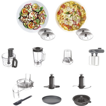 Kenwood Food Processor 1000W With Blender, Grinder Mill, Dual Metal Whisk, Dough Maker, Citrus Juicer, Express Serve/Salad Kitchen Scale/Weighing Tray, Silver, ‎FDM71.690SS, 1 Year Warranty