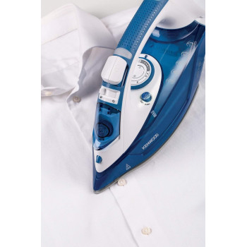 Kenwood Steam Iron 2600W With Ceramic Soleplate, Auto Shut-Off, Anti-Drip, Anti-Calc, Self Clean, Continuous Steam, Steam Burst, Spray Function, White/Blue, STP75.000WB, 1 Year Warranty