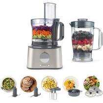 Kenwood Food Processor 800W Multi-Functional With 3 Stainless Steel Disks, Blender, Dual Metal Whisk, Dough Maker, Citrus Juicer, Silver, â€ŽFDM301SS, 1 Year Warranty