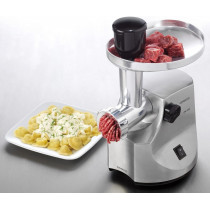 Kenwood Meat Grinder 1600W Powerful Metal Body Meat Mincer With Kibbeh Maker, Sausage Maker, Feed Tube Pusher, 3 Stainless Steel Screens For Fine, Medium And Coarse Results, Silver, MG510, 1 Year Warranty