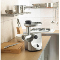 Kenwood Meat Grinder 1600W Powerful Metal Body Meat Mincer With Kibbeh Maker, Sausage Maker, Feed Tube Pusher, 3 Stainless Steel Screens For Fine, Medium And Coarse Results, Silver, MG510, 1 Year Warranty