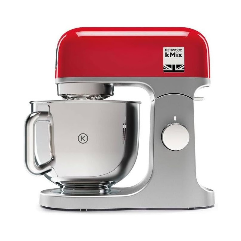 Kenwood Stand Mixer Premium Kitchen Machine Kmix 1000W With 5L Stainless Steel Bowl, K-Beater, Whisk, Dough Hook, Splashguard, Spatula, Unique Fold Function, Smart Speed Control, Red/Silver, KMX750RD, 1 Year Warranty