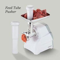 Kenwood Meat Grinder 2100W Meat Mincer With Kibbeh Maker, Sausage Maker, Biscuit Attachment, Feed Tube Pusher, 3 Stainless Steel Screens For Fine, Medium And Coarse Results, White/Silver, MGP40.000WH, 1 Year Warranty