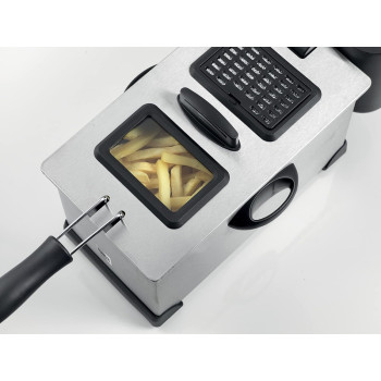 Kenwood Deep Fryer 3L, 2000W With View Window And Stainless Steel Lid For Home, Kitchen And Restaurants, Silver/Black, DFM50, 1 Year Warranty