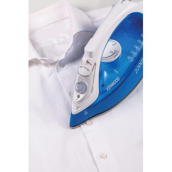 Kenwood Steam Iron 2200W With Ceramic Soleplate, Anti-Drip, Anti-Calc, Self Clean, Continuous Steam, Burst, Spray Function, White/Blue, STP60.000WB, 1 Year Warranty