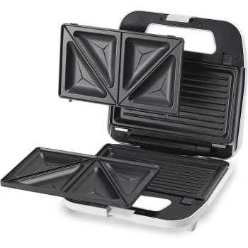 Kenwood 2-In-1 Sandwich Maker And Grill With 2 Sets Of Non Stick Multifunctional Plates For Grilling And Toasted Sandwiches, White, ‎SMP02.000WH, 1 Year Warranty
