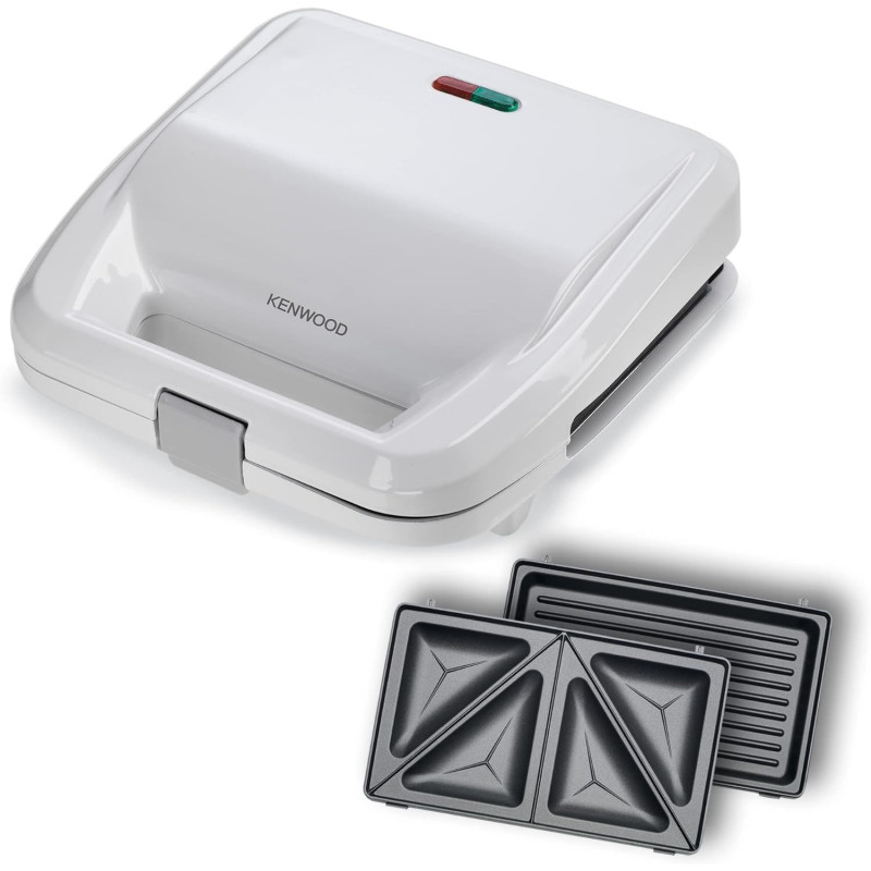 Kenwood 2-In-1 Sandwich Maker And Grill With 2 Sets Of Non Stick Multifunctional Plates For Grilling And Toasted Sandwiches, White, ‎SMP02.000WH, 1 Year Warranty
