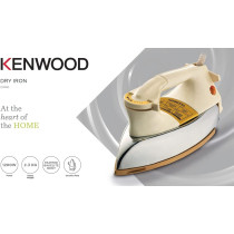 Kenwood Dry Iron Heavy Weight Iron 1200W With Ceramic Soleplate, White/Gold, DIM40.000GO, 1 Year Warranty
