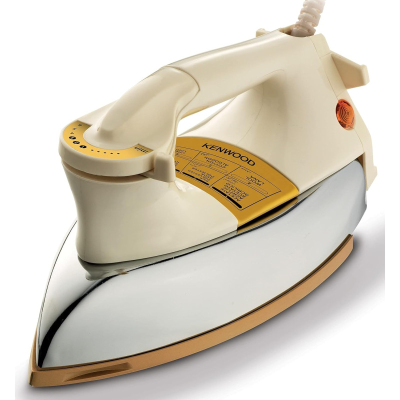 Kenwood Dry Iron Heavy Weight Iron 1200W With Ceramic Soleplate, White/Gold, DIM40.000GO, 1 Year Warranty