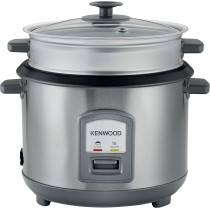 Kenwood 2-In-1 Rice Cooker 1.8L, 10-Cups Rice With Food Steamer Basket, Non-Stick Cooking Pot, Temepered Glass Lid, Warm/Cook Lights, Spatula Holder, Detachable Cord, Silver, RCM45.000SS, 1 Year Warranty
