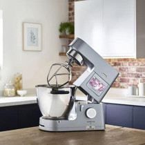 Kenwood Stand Mixer Metal Body Kitchen Machine Cooking Chef XL With Induction/Cooking Function, Built-In Weighing Scale, SS Bowl And Food Steamer,5 Tools,Glass Blender,Food Processor, Silver, KCL95.424SI, 1 Year Warranty