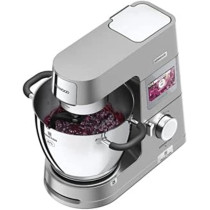 Kenwood Stand Mixer Metal Body Kitchen Machine Cooking Chef XL With Induction/Cooking Function, Built-In Weighing Scale, SS Bowl And Food Steamer,5 Tools,Glass Blender,Food Processor, Silver, KCL95.424SI, 1 Year Warranty
