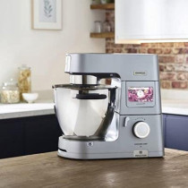 Kenwood Stand Mixer Metal Body Kitchen Machine Cooking Chef XL With Induction/Cooking Function, Built-In Weighing Scale, SS Bowl And Food Steamer,5 Tools,Glass Blender,Food Processor, Silver, KCL95.424SI, 1 Year Warranty