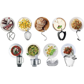 Kenwood Stand Mixer Metal Body Kitchen Machine Cooking Chef XL With Induction/Cooking Function, Built-In Weighing Scale, SS Bowl And Food Steamer,5 Tools,Glass Blender,Food Processor, Silver, KCL95.424SI, 1 Year Warranty