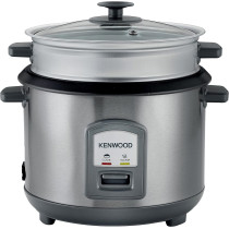 Kenwood 2-In-1 Rice Cooker 2.8L, 16-Cups Rice With Food Steamer Basket, Non-Stick Cooking Pot, Temepered Glass Lid, Warm/Cook Lights, Spatula Holder, Detachable Cord, Silver, RCM71.000SS, 1 Year Warranty
